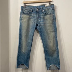 Rag & Bone Jean The Dre Cropped InnGreen Cast Distressed 26